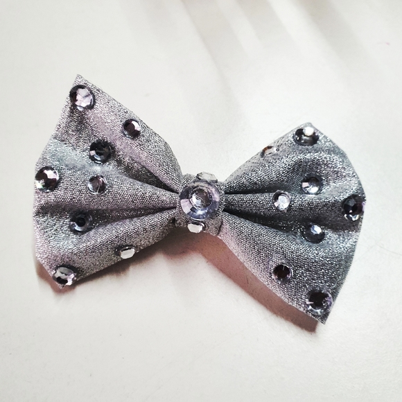 🐶 3 for $15 Pablo Diamonds Bling Bling Silver Bow Tie - Picture 11 of 15
